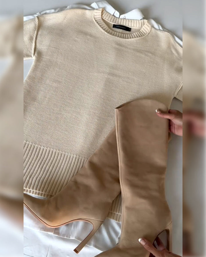 Drune | Satz mit Rundhalsausschnitt Pullover mit Schlitzsaum und Hemd