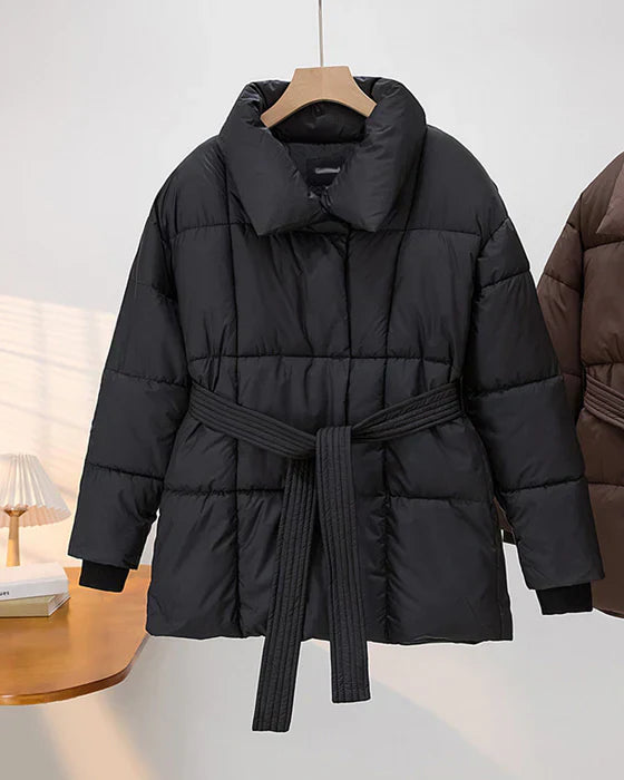 Drune | Wattierte Jacke mit Revers In Schlichter Farbe