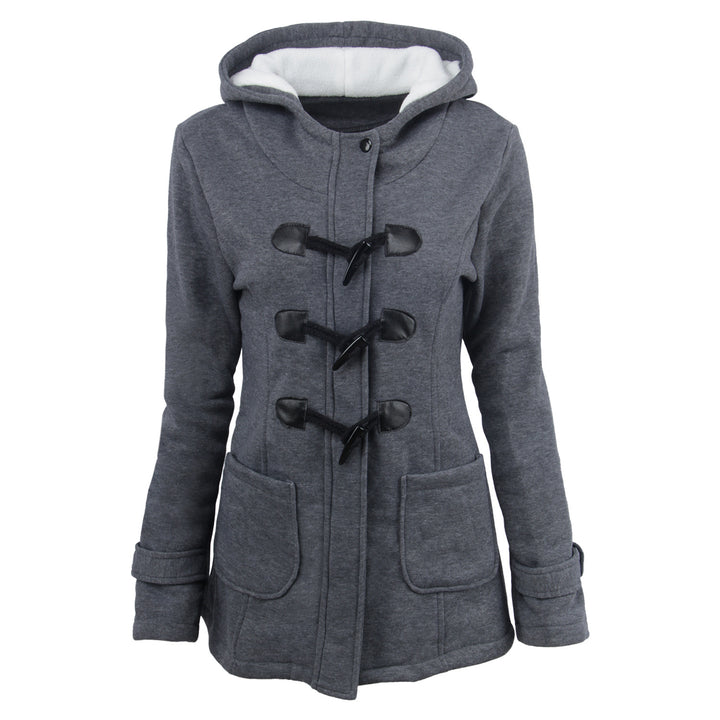 Damen Dufflecoat mit Kapuze und praktischen Taschen Drune