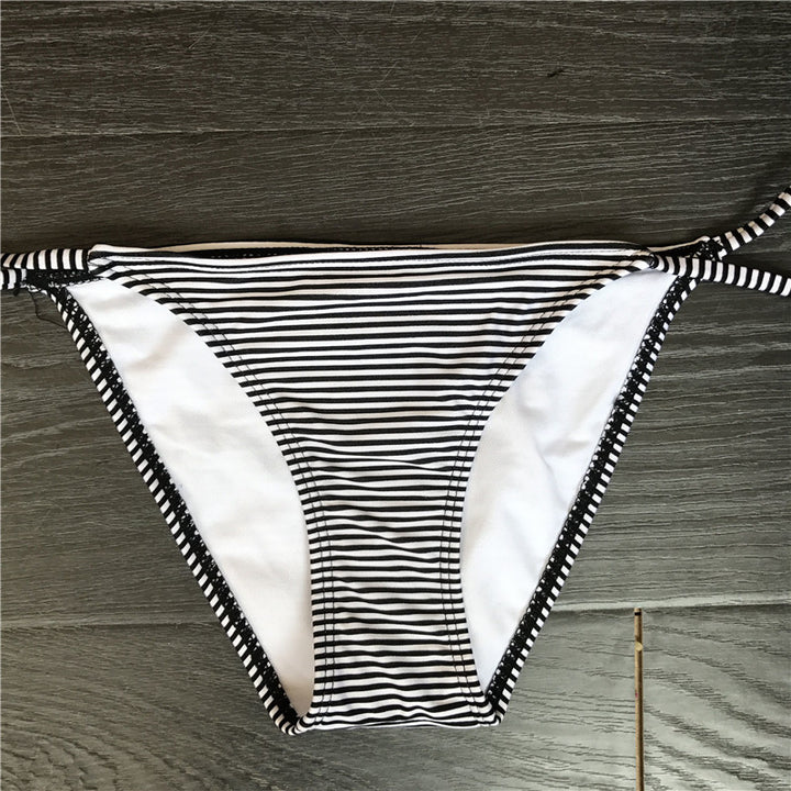 Damen Triangel-Bikini-Set mit klassischem Streifenmuster Drune