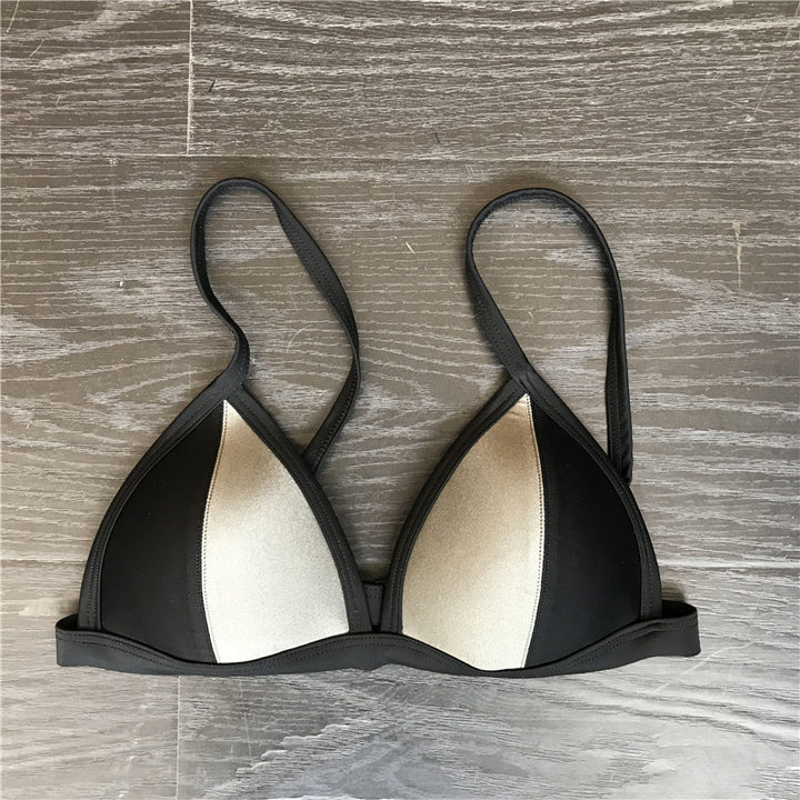 Damen Triangel-Bikini-Set mit modischem Kontrast Drune