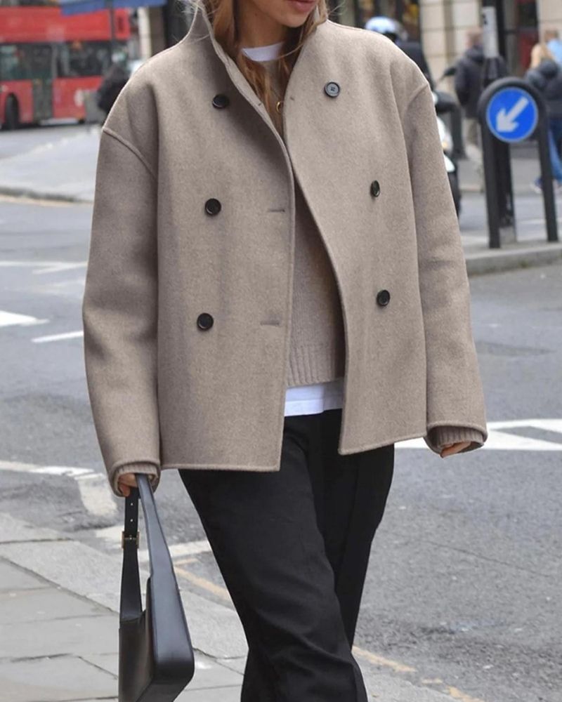 Drune | Doppelreiher Kurze Jacke Minimalistisch Tailliert