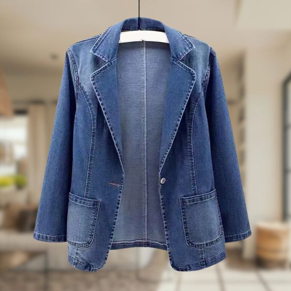 Drune | Denim Blazer mit Langen Ärmeln mit Taschen