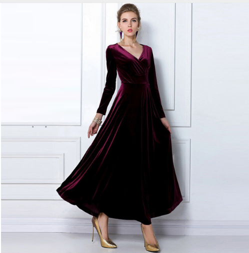Drune | Glamorous Chic Kleid mit verdicktem V-Ausschnitt