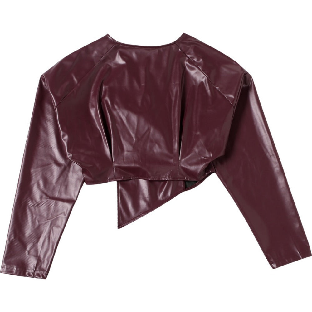 Drune | kunstleder cropped jack für damen - Romina