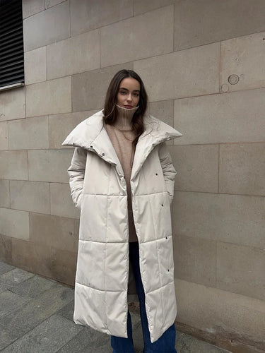 Drune | Langer Wintermantel mit breitem elegantem Kragen