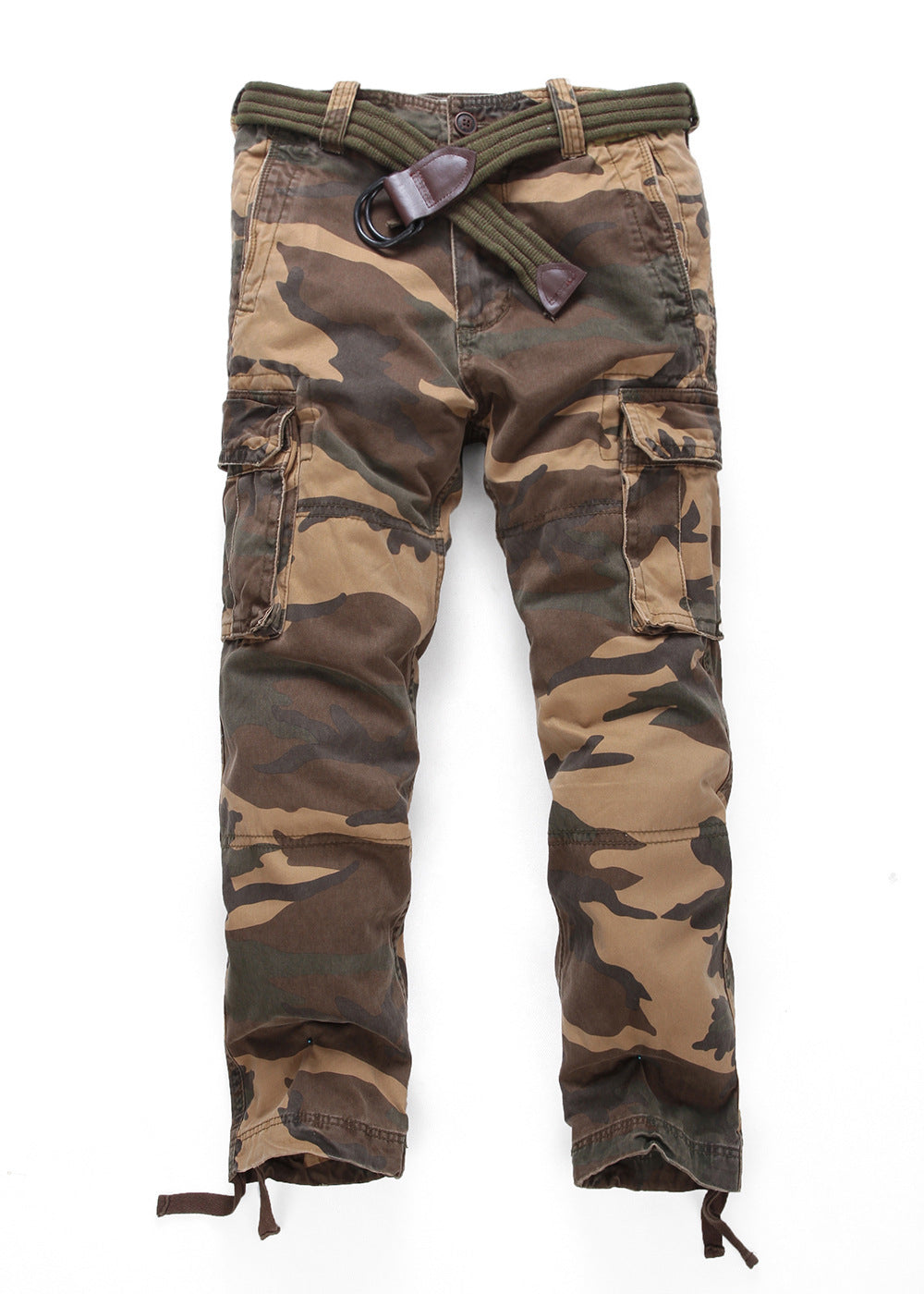 Herren Cargohose mit mehreren Taschen, verstellbaren Beinabschlüssen und Gürtel Drune