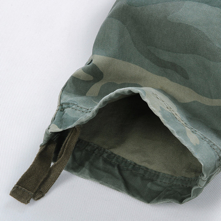 Herren Cargohose mit mehreren Taschen, verstellbaren Beinabschlüssen und Gürtel Drune