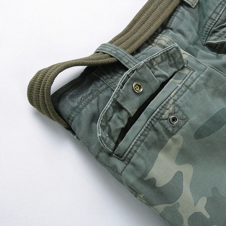Herren Cargohose mit mehreren Taschen, verstellbaren Beinabschlüssen und Gürtel Drune