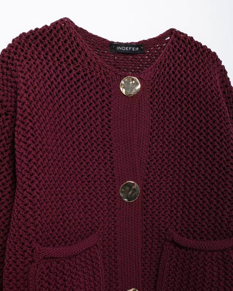 Drune | Burgundy Cardigan