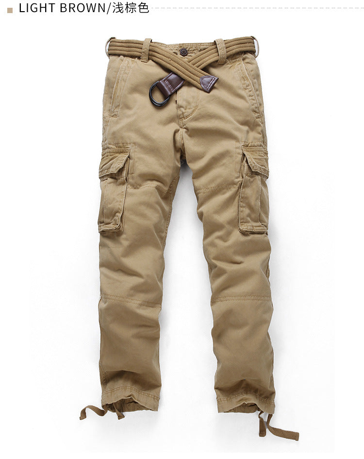 Herren Cargohose mit mehreren Taschen, verstellbaren Beinabschlüssen und Gürtel Drune