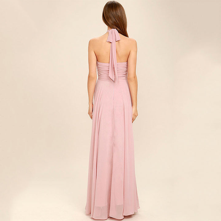 Damen Maxikleid mit elegantem Wickel-Oberteil und fließendem Rock Drune
