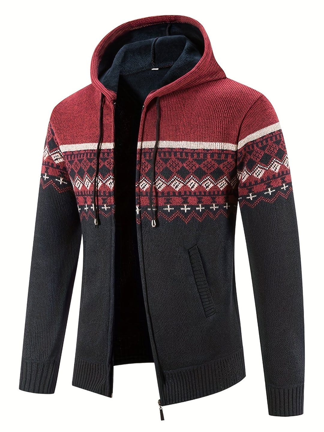 Drune | Gemusterter Hoodie Baumwolle und Polyester Warm und Stilvoll