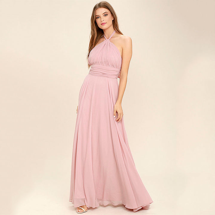 Damen Maxikleid mit elegantem Wickel-Oberteil und fließendem Rock Drune