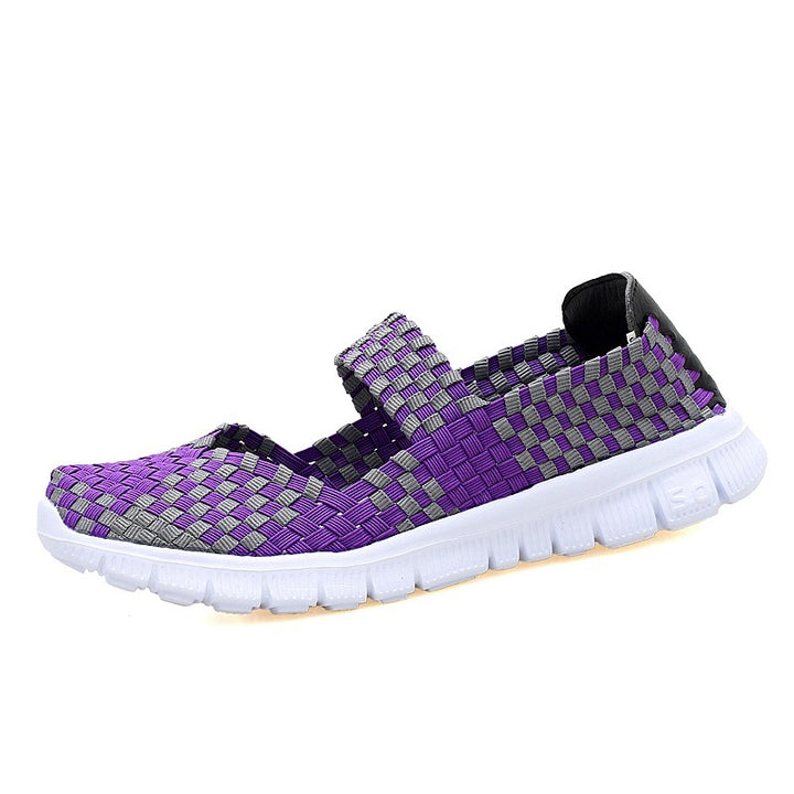 Damen nan elastischer Mary-Jane-Riemchen-Komfortschuh mit gewebtem Stretch-Obermaterial und flexibler Leichtsohle Drune