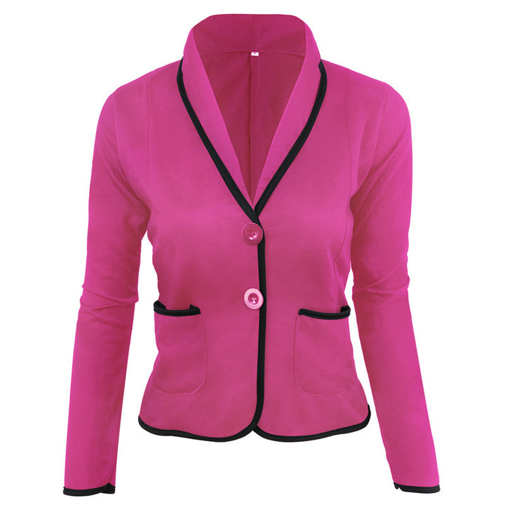 Damen Taillierter Jersey-Blazer mit Schalkragen & Kontrastpaspel Drune