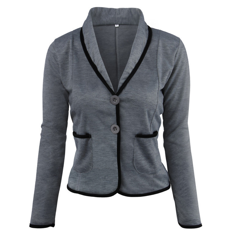 Damen Taillierter Jersey-Blazer mit Schalkragen & Kontrastpaspel Drune