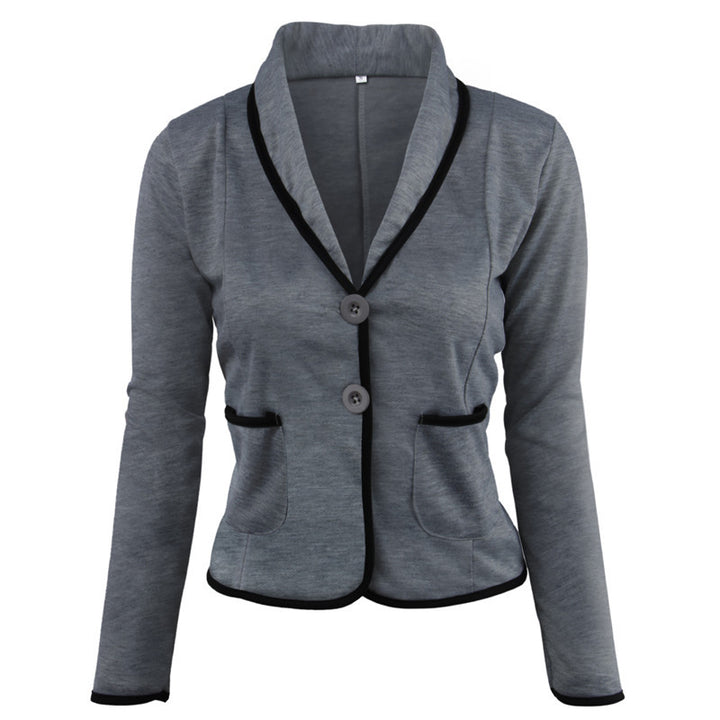 Damen Taillierter Jersey-Blazer mit Schalkragen & Kontrastpaspel Drune