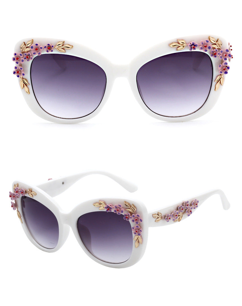 Drune | Exquisite Damen Sonnenbrille Mit Blumenmuster