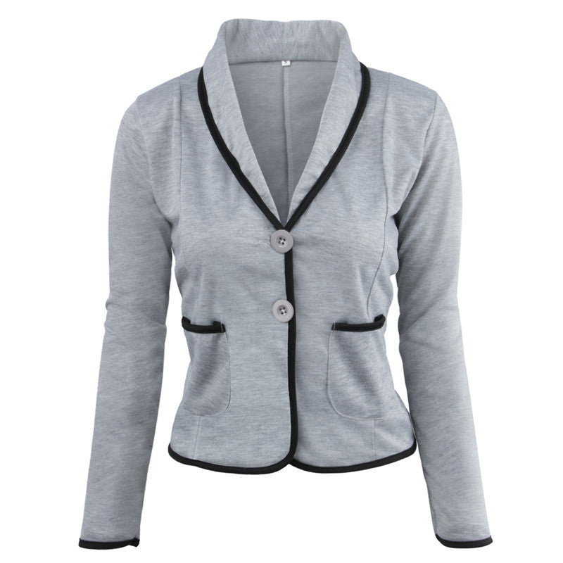 Damen Taillierter Jersey-Blazer mit Schalkragen & Kontrastpaspel Drune