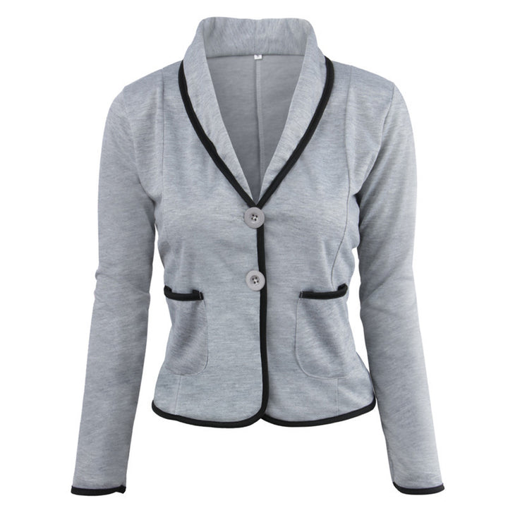 Damen Taillierter Jersey-Blazer mit Schalkragen & Kontrastpaspel Drune