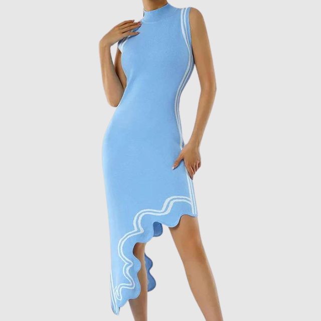 Drune | Ärmelloses Kleid mit Kontrastpaspelierung