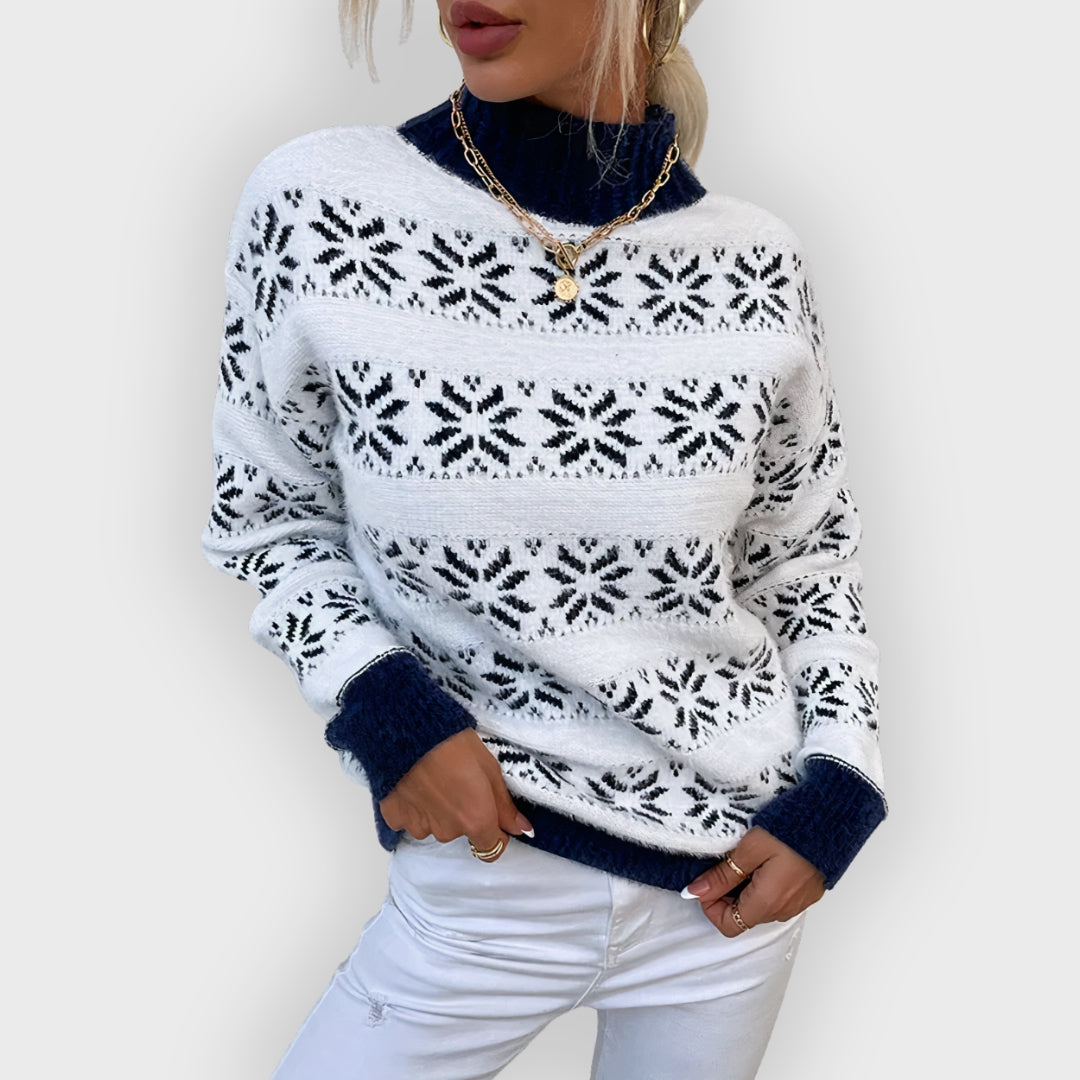 Drune | Strick Schneeflocken Rollkragenpullover