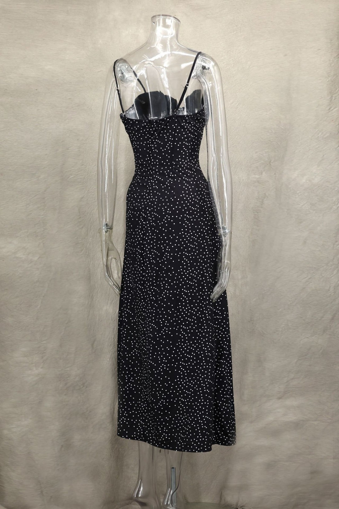 Drune | Kontrastfarbenes Kleid mit Polka-Dot-Print