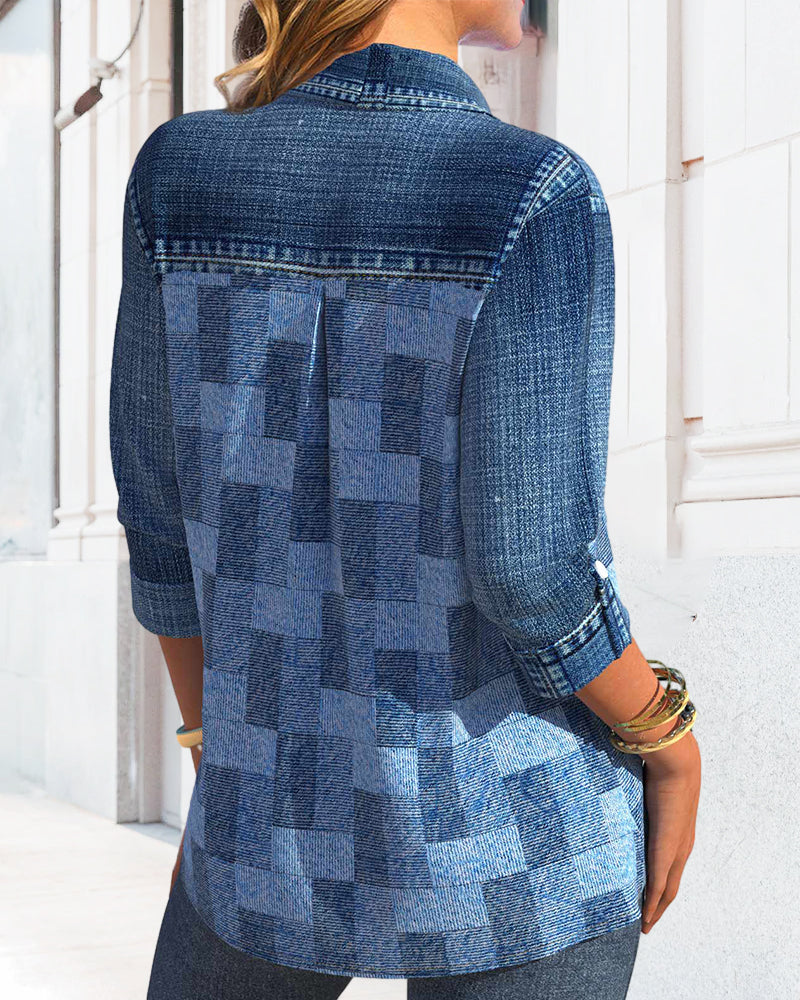 Drune | Denim Effekt Print
