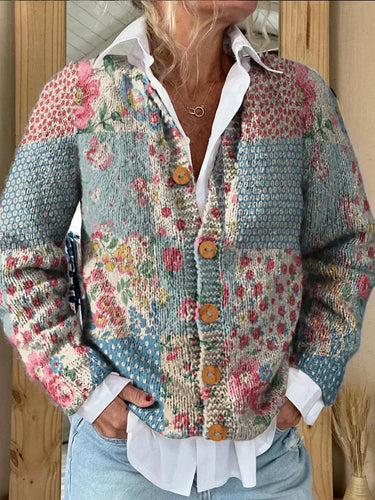 Drune | Strickjacke mit Blumenmuster