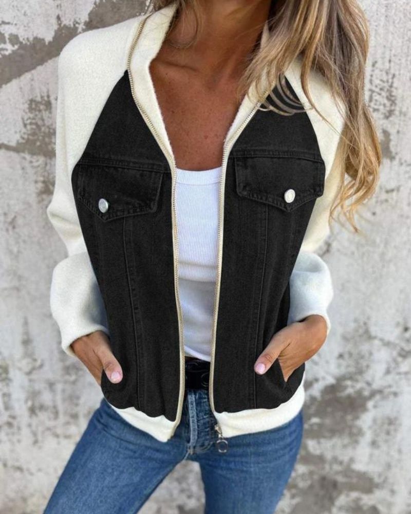 Drune | Moderne Jacke mit Denim-Stoff