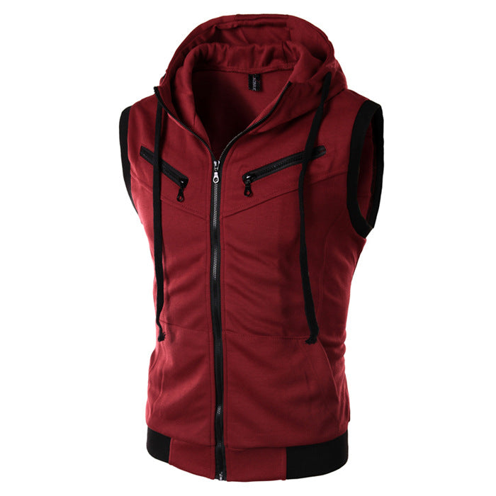 Herren ärmellose Kapuzenjacke Drune