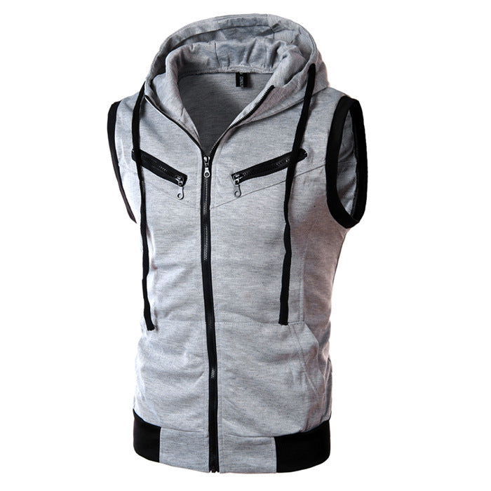 Herren ärmellose Kapuzenjacke Drune