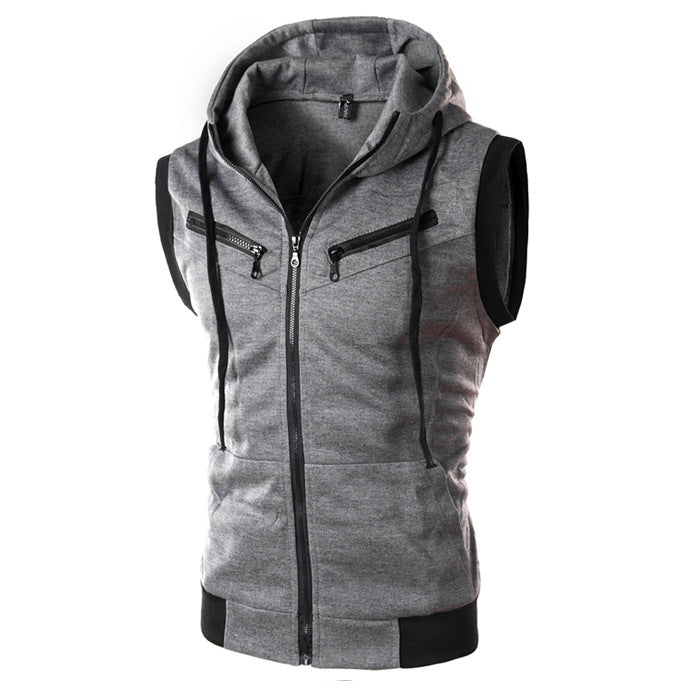 Herren ärmellose Kapuzenjacke Drune