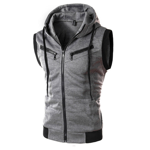 Herren ärmellose Kapuzenjacke Drune