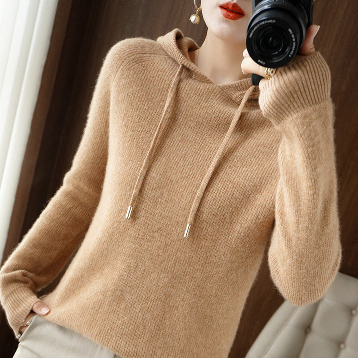 Drune | Strickpullover mit Kapuze Weicher Strick Lässige Passform