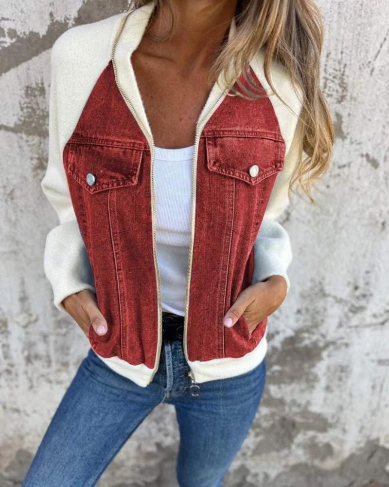Drune | Moderne Jacke mit Denim-Stoff