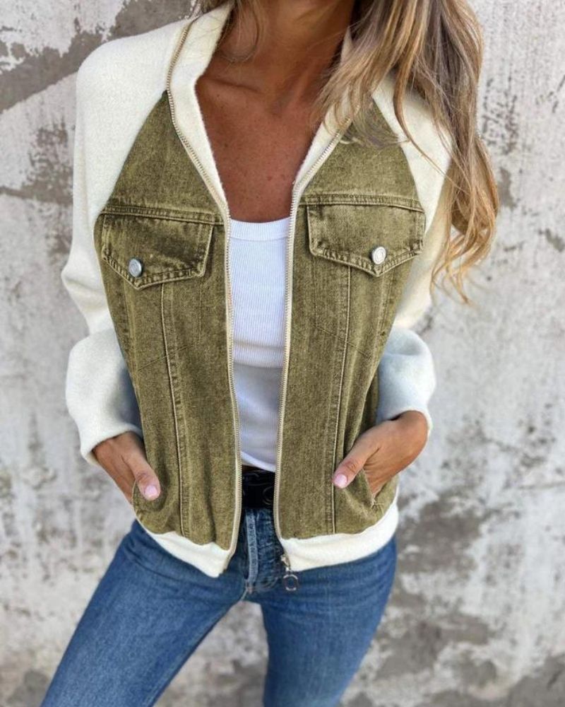 Drune | Moderne Jacke mit Denim-Stoff