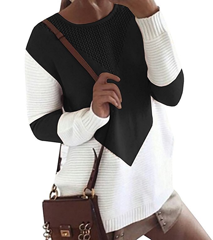 Damen Strickpullover mit modernem Zickzackmuster und strukturierten Ärmeln Drune