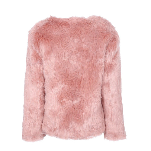 Damen Flauscher Kurzjacke mit modischem V-Ausschnitt Drune