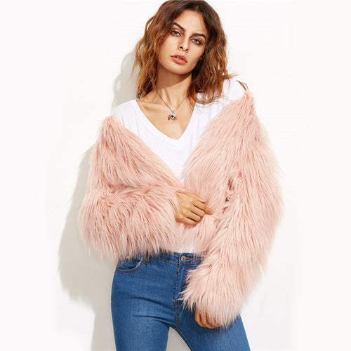 Damen Luxuriöse Kunstpelzjacke Drune