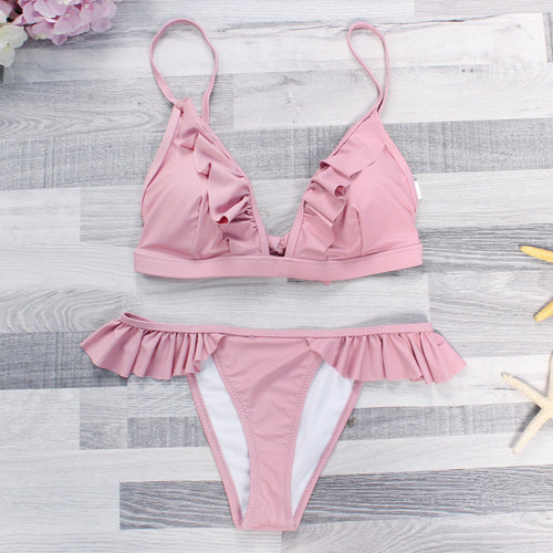Damen Bikinis mit feinen Rüschendetails Drune