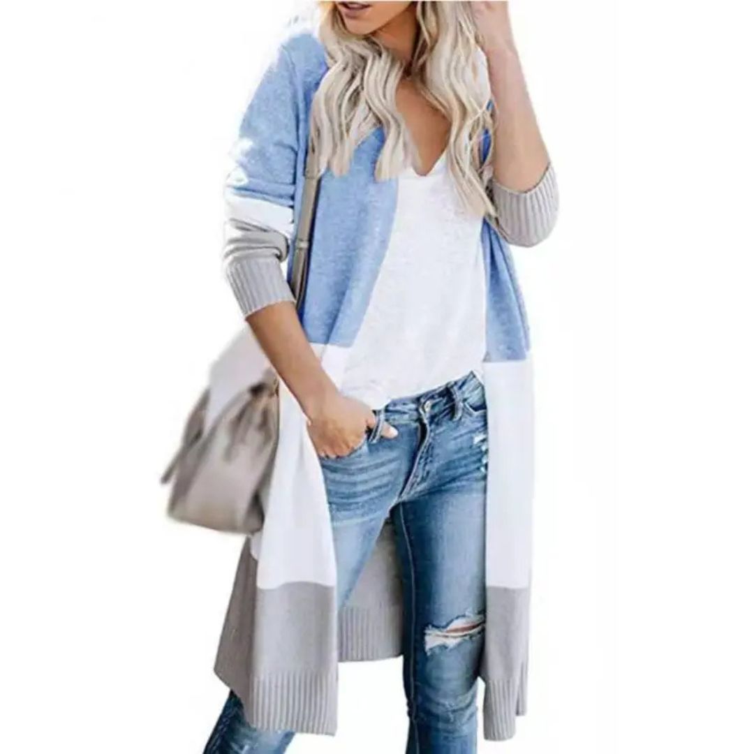 Drune | Strickjacke mit Farbblock und offener Front