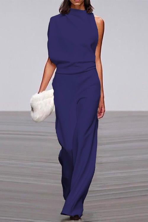 Drune | Rosiedress Ein Schulter Taille Weitbeiniges Jumpsuit
