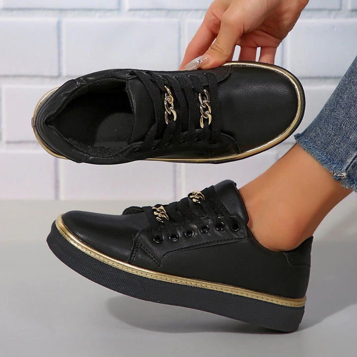 Drune | Bequeme Damen Sneaker Mit Goldakzenten Und Weicher Einlegesohle Für Sommer
