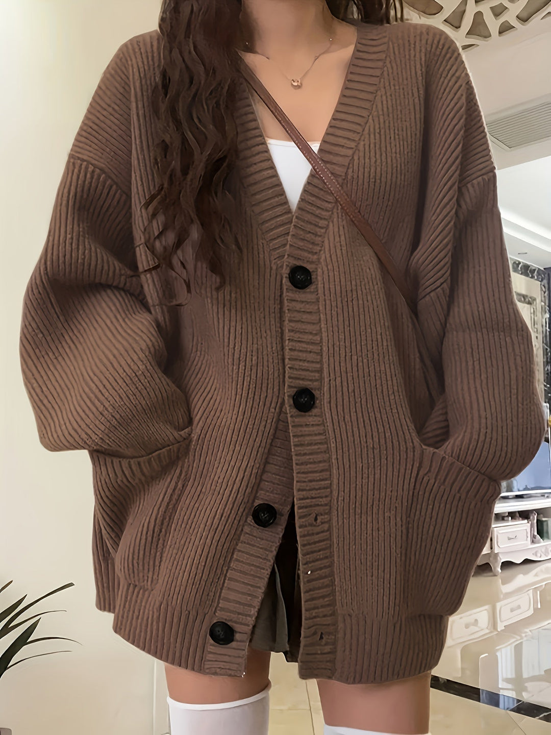 Drune | warmer Baumwollstrickwaren-Cardigan für Damen - Ideal für Winter