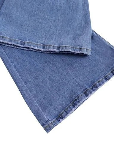 Drune | Damen Schlaghosen - Lässig - Denim - Gelegentlicher Täglicher Gebrauch