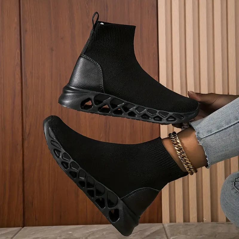 Drune | Hohe Sneakers Dehnbare Atmungsaktive Obermaterial Leichtgewicht Stoßdämpfende Sohle Slip-On