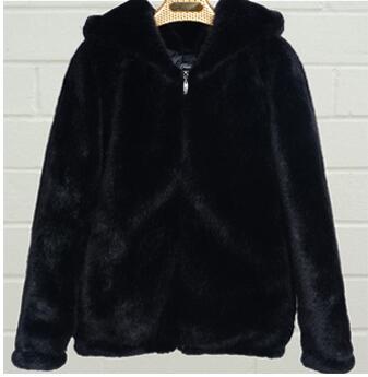Damen Plüschjacke mit Kapuze und hochwertiger Fleece-Oberfläche Drune