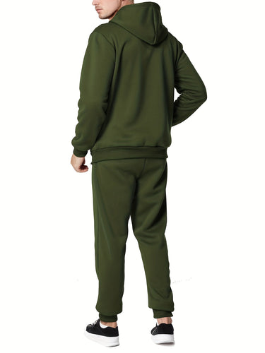 Drune | Unifarbener Kapuzenpullover-Trainingsanzug mit Hose für Herren - Perfekt für Casual Days